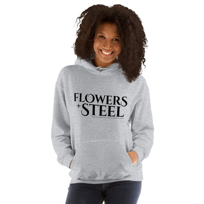 Flowers + Steel: Unisex Hoodie