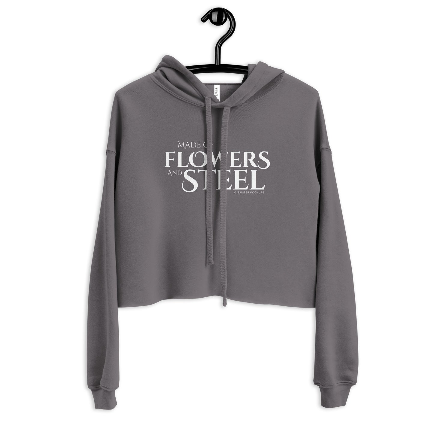 Made of Flowers and Steel: Crop Hoodie